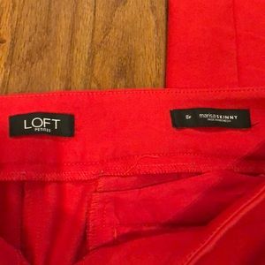 Red skinny pants